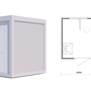 Moduł sanitarny D20 – 2 × 2,44 m