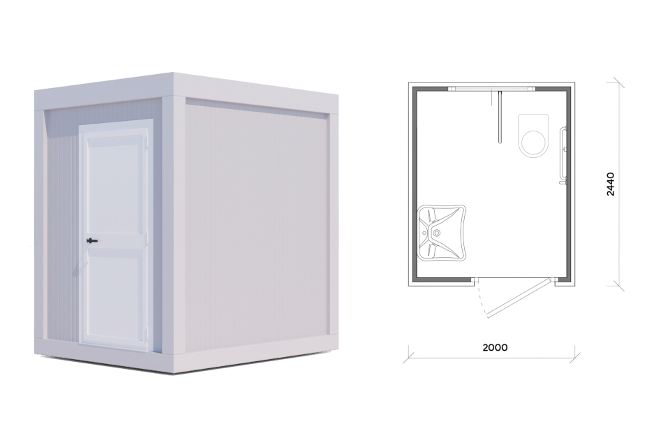 Moduł sanitarny D20 – 2 × 2,44 m – zdjęcie 1