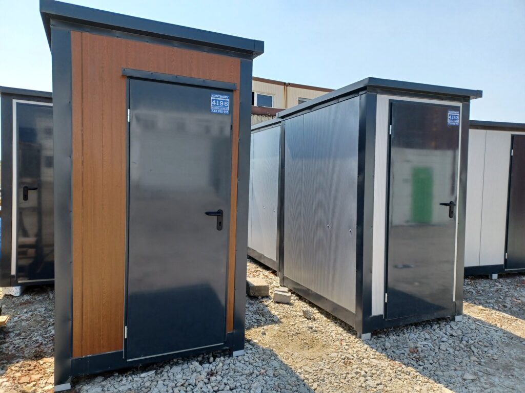 Kontener sanitarny WC z pisuarem 172 × 140 cm – biały – zdjęcie 2