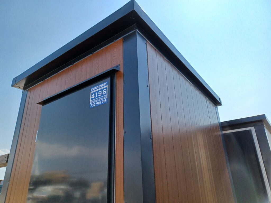 Kontener sanitarny WC z pisuarem 172 × 140 cm – biały – zdjęcie 3