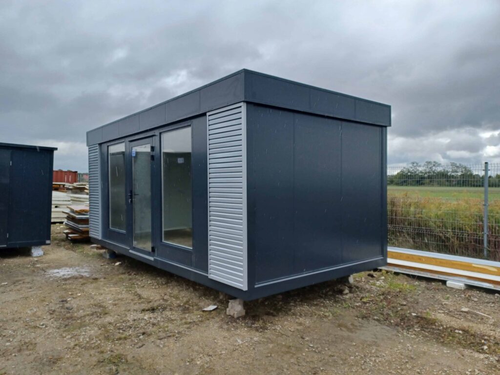 Pawilon handlowy Open Space antracyt z szarymi lamelami 3 × 6 m – zdjęcie 3