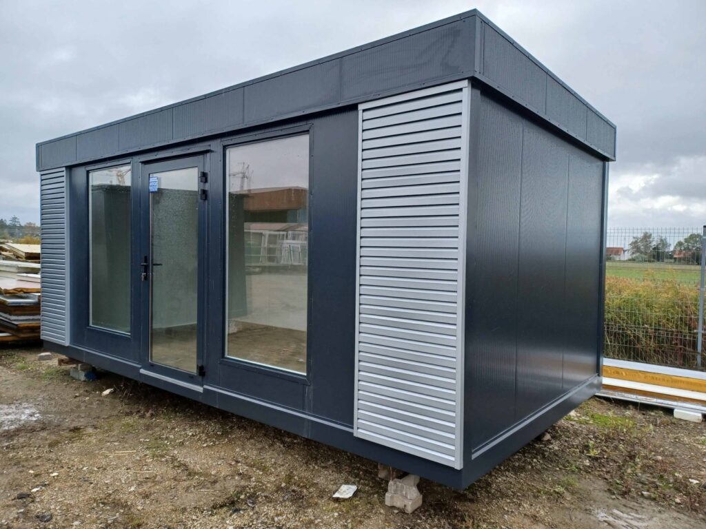 Pawilon handlowy Open Space antracyt z szarymi lamelami 3 × 6 m – zdjęcie 4