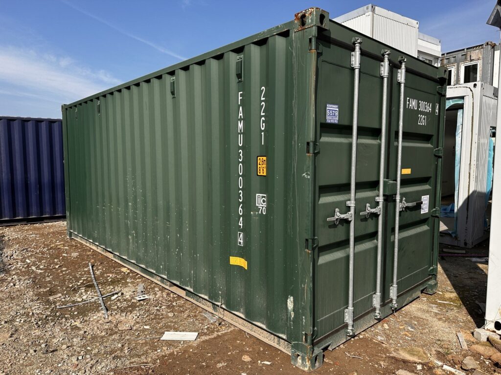Kontener morski 20 DV One Way Double Door – zielony RAL 6007 – zdjęcie 1