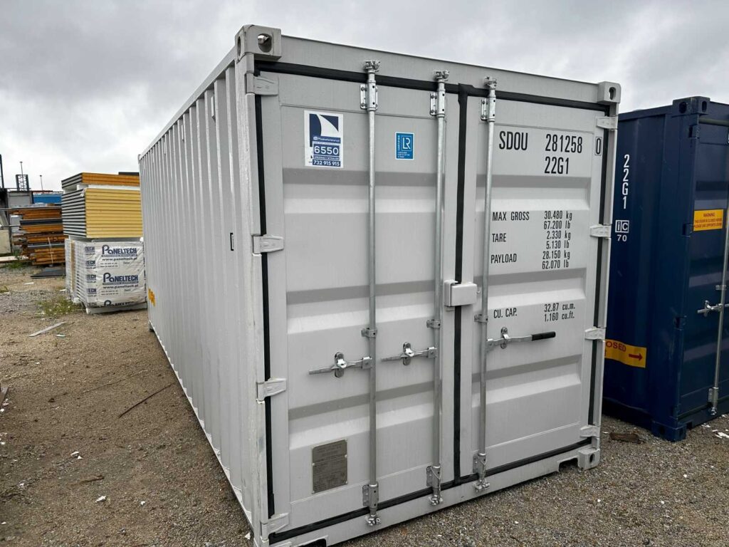 Kontener morski 20 DV One Way Double Door – szary RAL 7035 – zdjęcie 1