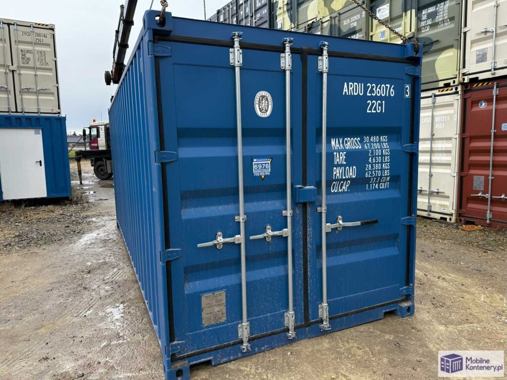 Kontener morski 20 DV One Way – niebieski RAL 5010 – zdjęcie 1