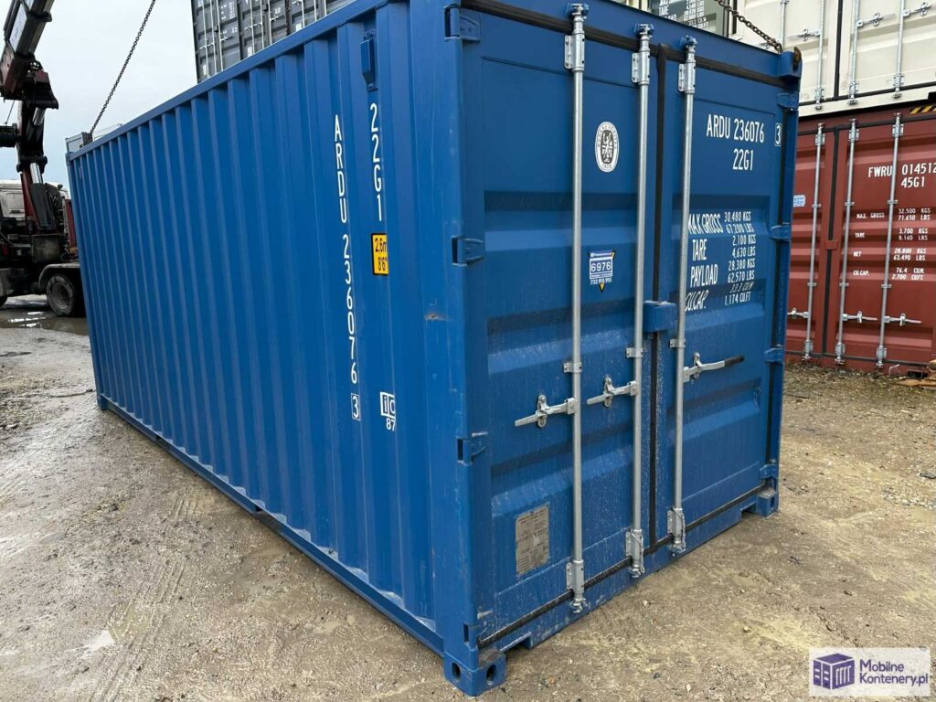 Kontener morski 20 DV One Way – niebieski RAL 5010 – zdjęcie 3