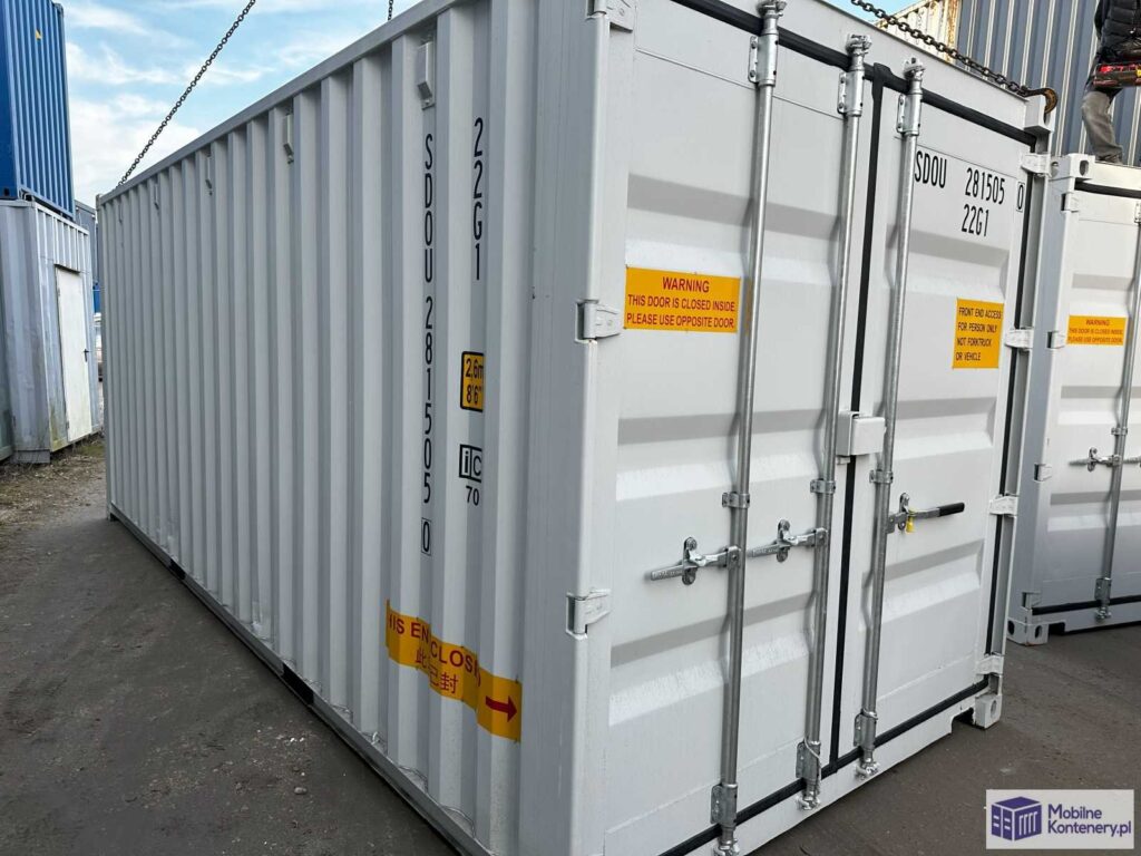 Nowy kontener magazynowy 20 DV Double Door – szary RAL 7035 – zdjęcie 4