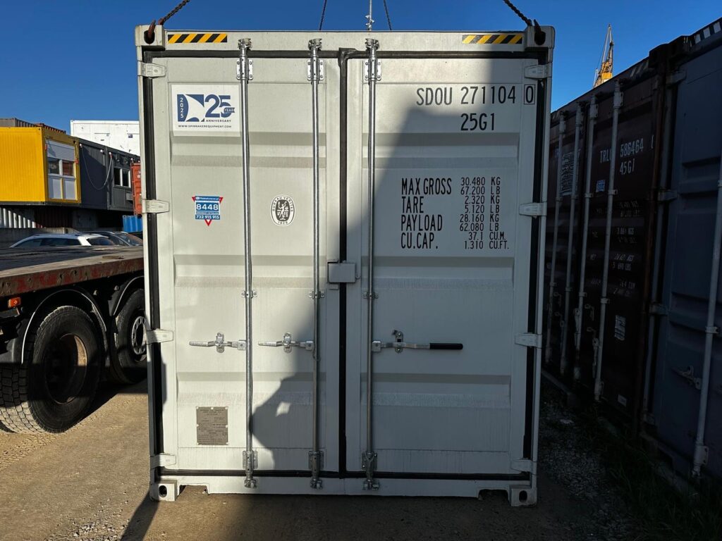 Nowy kontener magazynowy 20 DV Double Door – szary RAL 7035 – zdjęcie 1