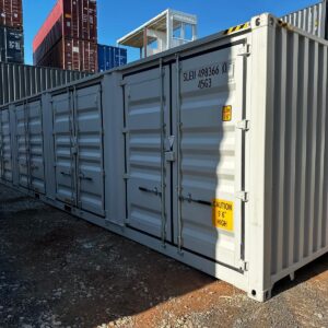 Nowy kontener magazynowy 40 HC Open Side – szary RAL 7035