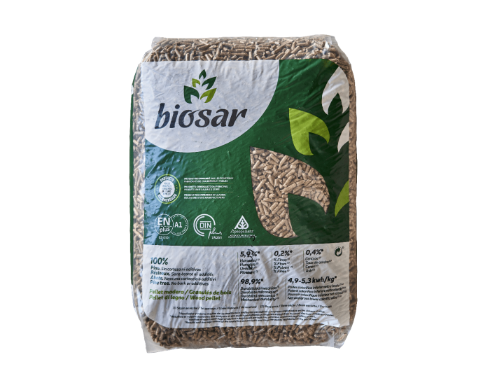 Pellet drzewny Biosar – 77 × 15 kg – zdjęcie 2