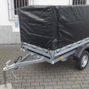 Brenderup 1205 S UB Blackline 204×116×117 cm z plandeką, 750 kg