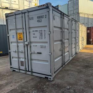 Nowy kontener magazynowy 40 HC Open Side – szary RAL 7035