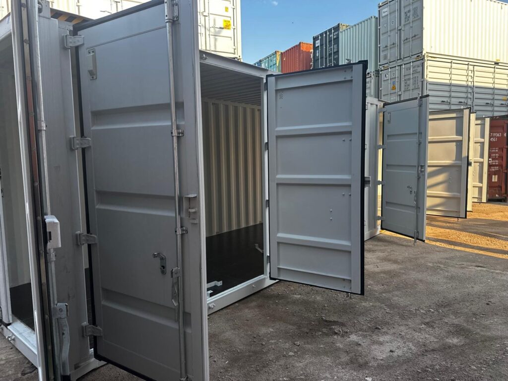 Nowy kontener magazynowy 40 HC Open Side – szary RAL 7035 – zdjęcie 5