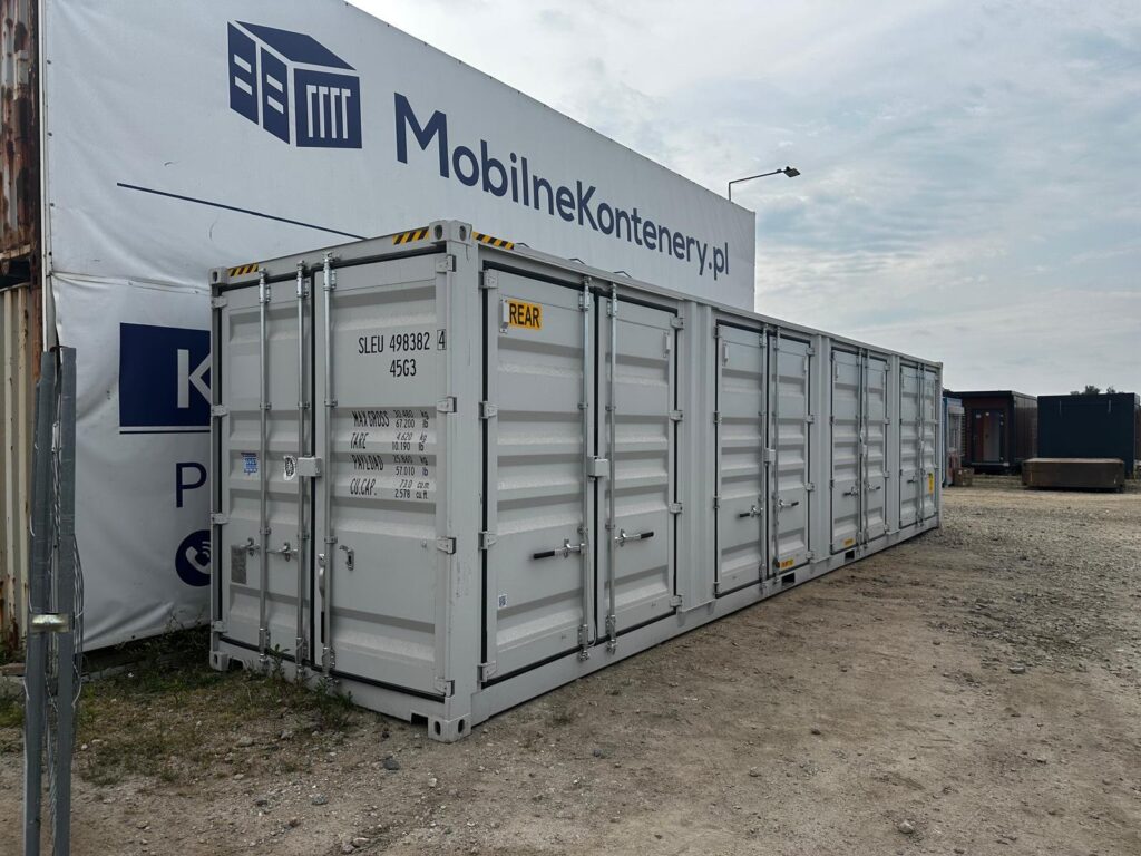 Nowy kontener magazynowy 40 HC Open Side – szary RAL 7035 – zdjęcie 3