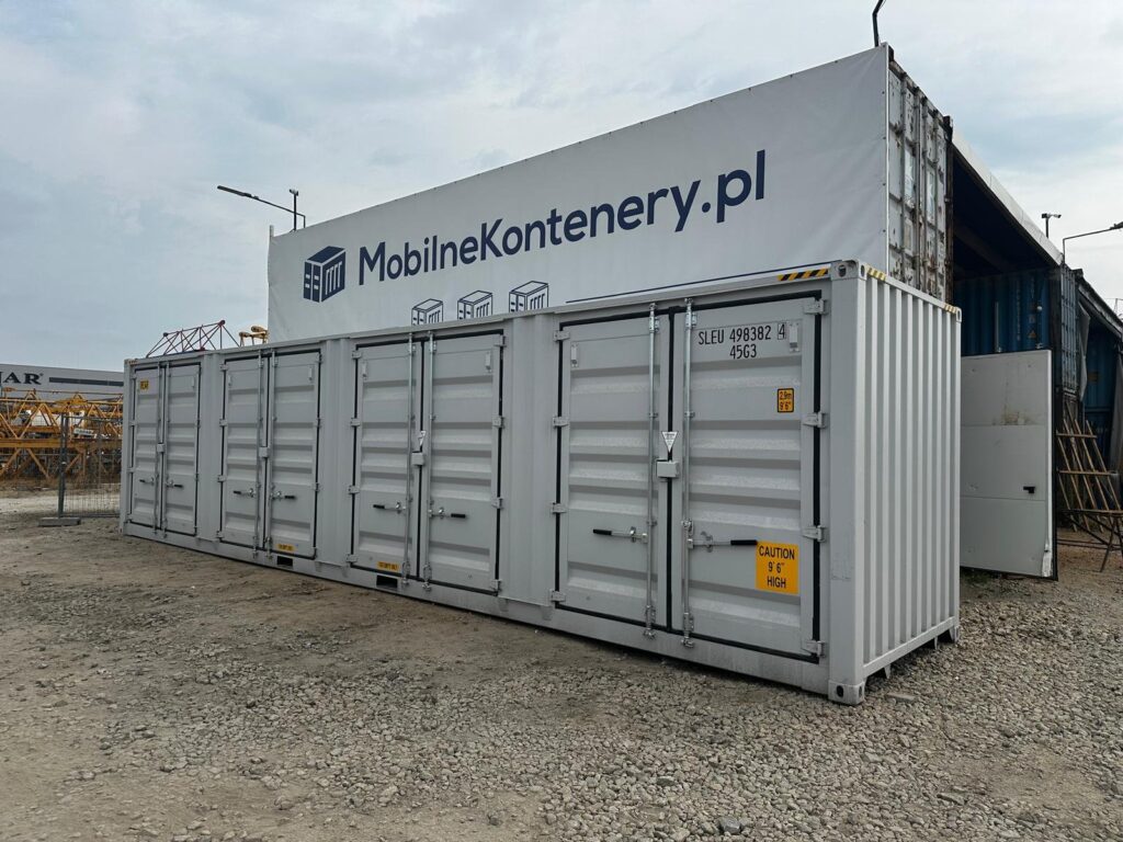 Nowy kontener magazynowy 40 HC Open Side – szary RAL 7035 – zdjęcie 4