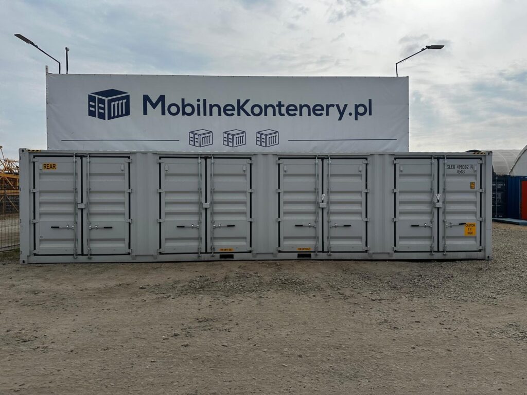 Nowy kontener magazynowy 40 HC Open Side – szary RAL 7035 – zdjęcie 1