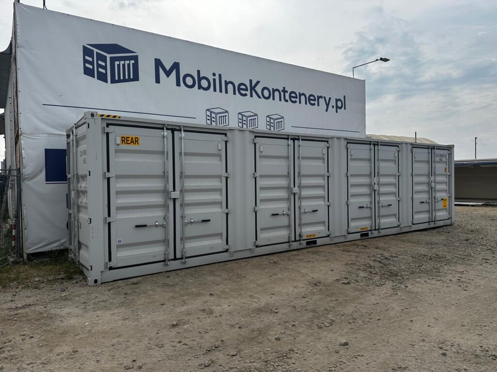 Nowy kontener magazynowy 40 HC Open Side – szary RAL 7035 – zdjęcie 2